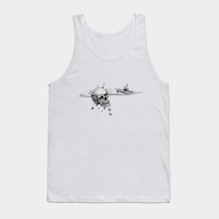 SEA MINE-SKULL AND WARSHIP Tank Top